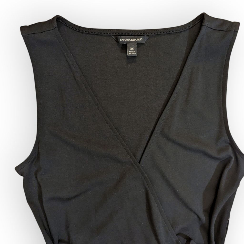 Banana Republic Black Ruffle Wrap Sleeveless Maxi Dress XS - Picture 4 of 5